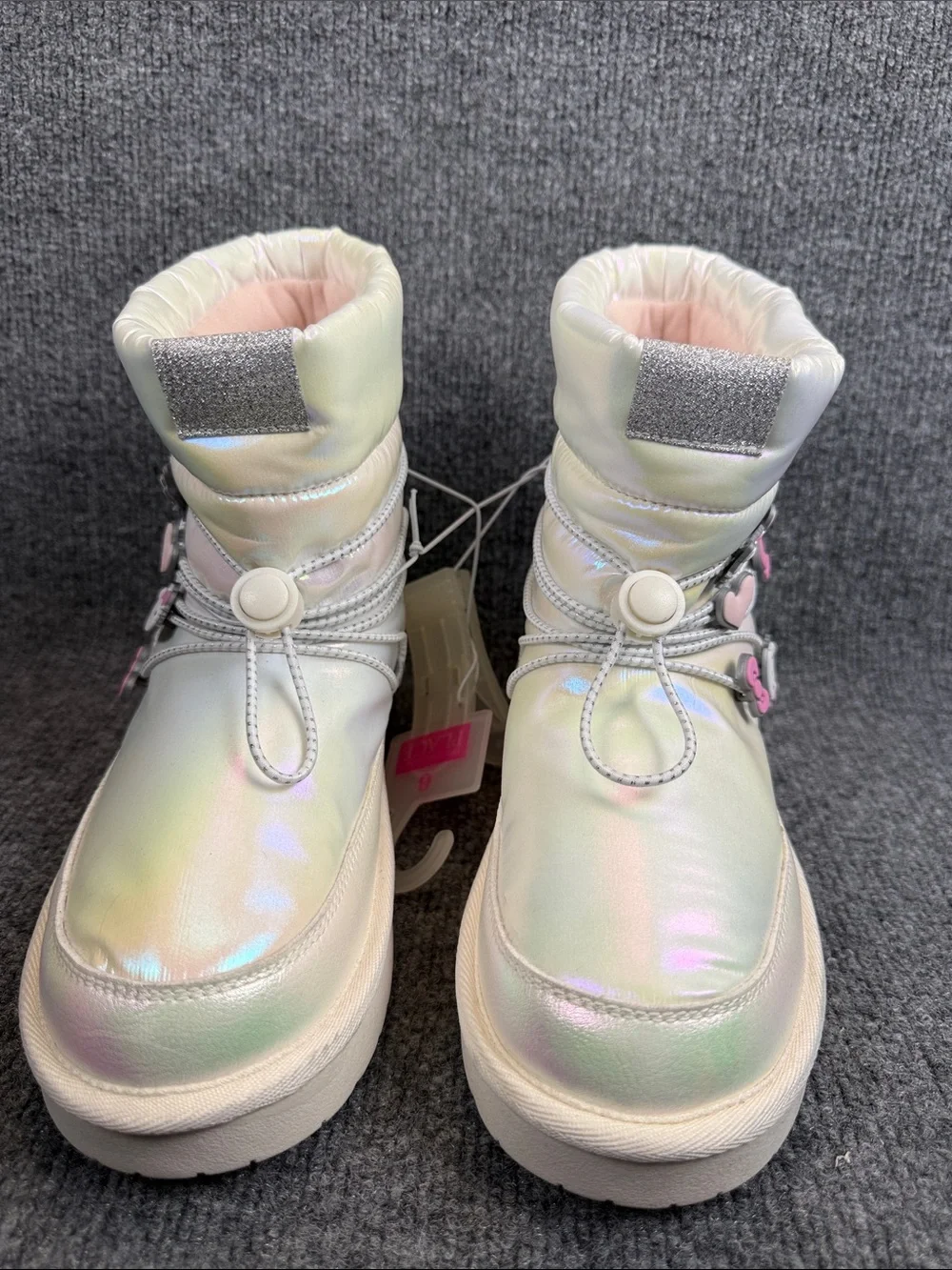 The Children's Place Kids' Iridescent Hello Kitty Winter Boots - White NWT